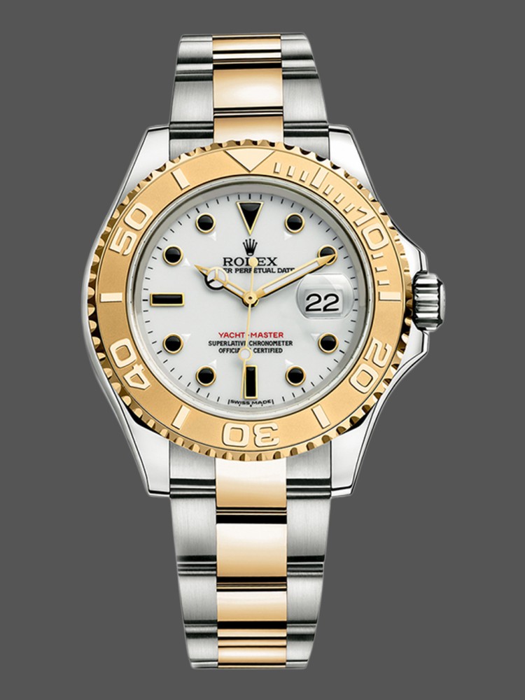 40MM White Dial Men's Nautical‑Inspired Yachting Watch with Two‑Tone Bezel