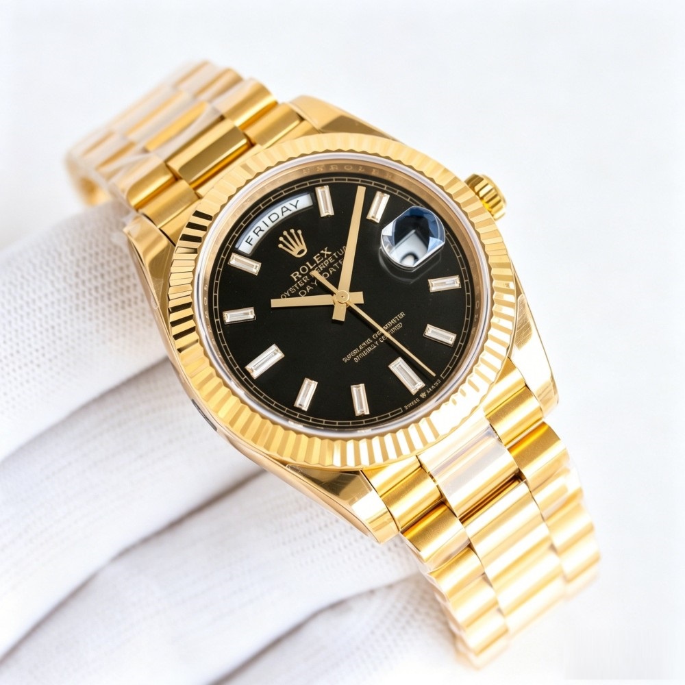 40mm Gold-Tone Day & Date Classic Dress Watch
