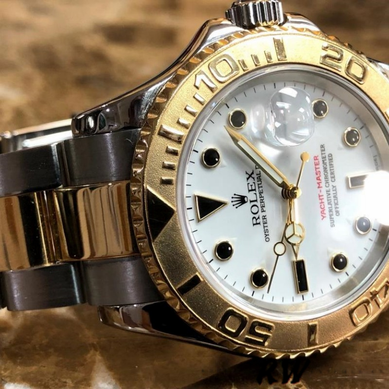 40MM White Dial Men's Nautical‑Inspired Yachting Watch with Two‑Tone Bezel