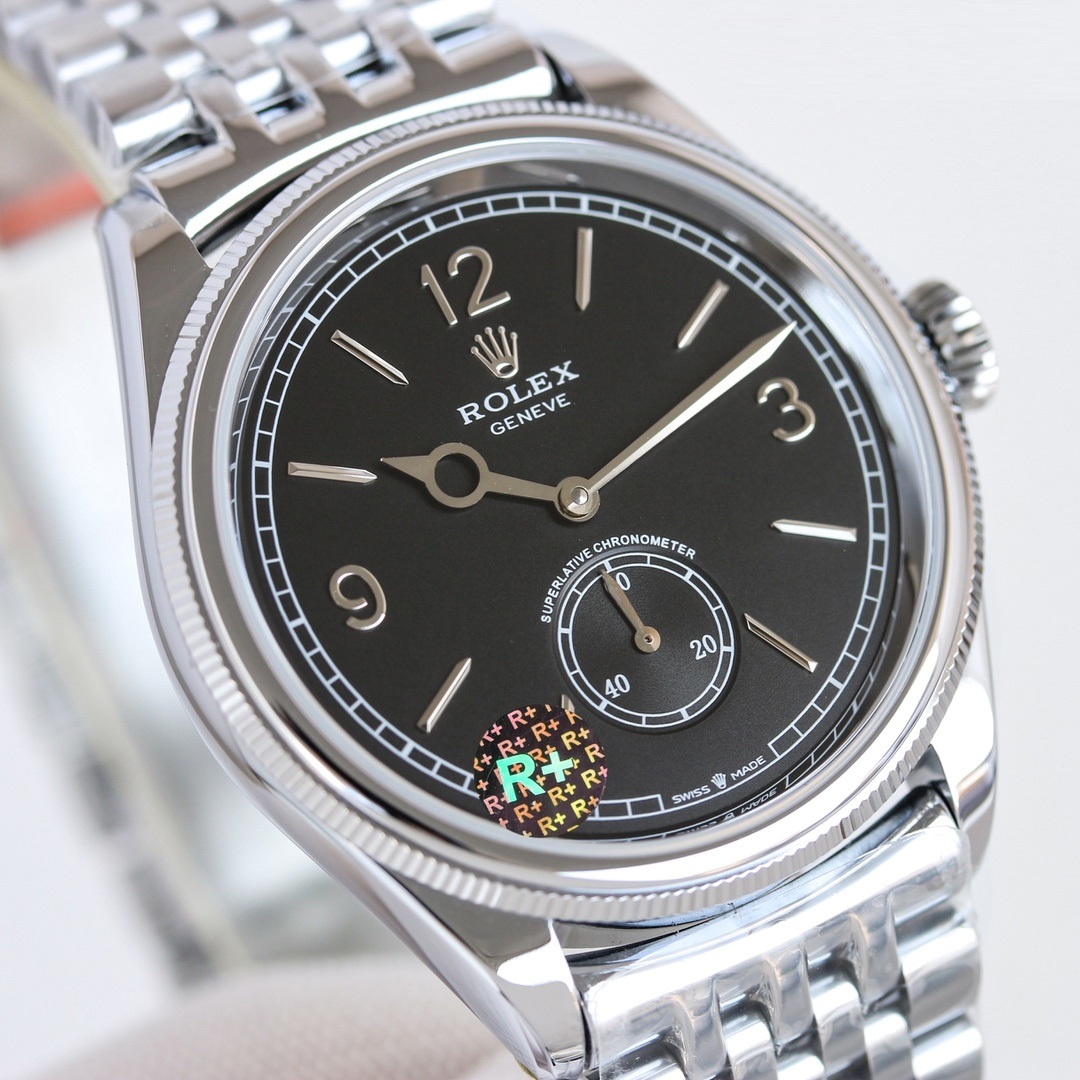 39mm Ultra-Slim Black Linear Texture Dress Watch