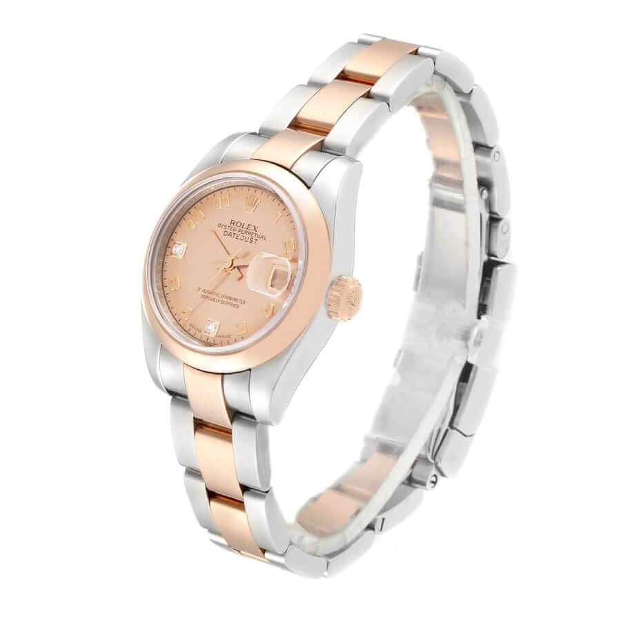 36MM Two‑Tone Steel‑Rose Gold Blue Dial Ladies Classic Dress Watch