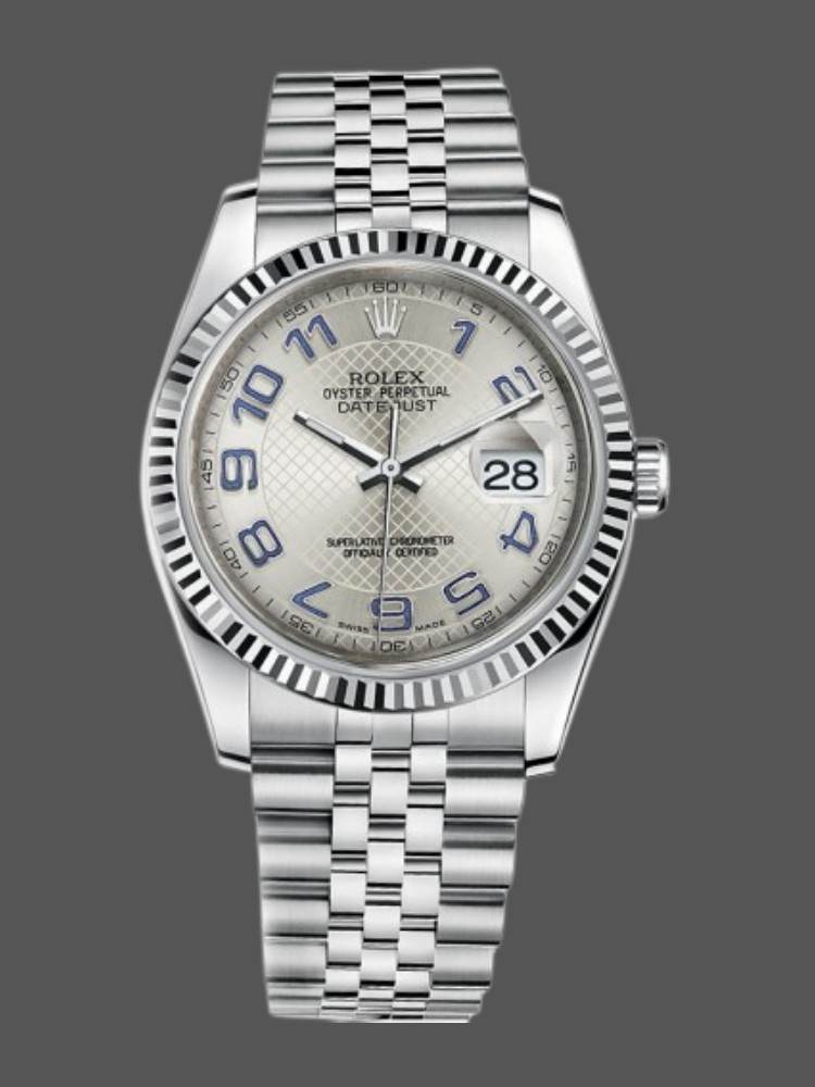 36MM Silver Dial Unisex Classic Dress Watch with Fluted Bezel