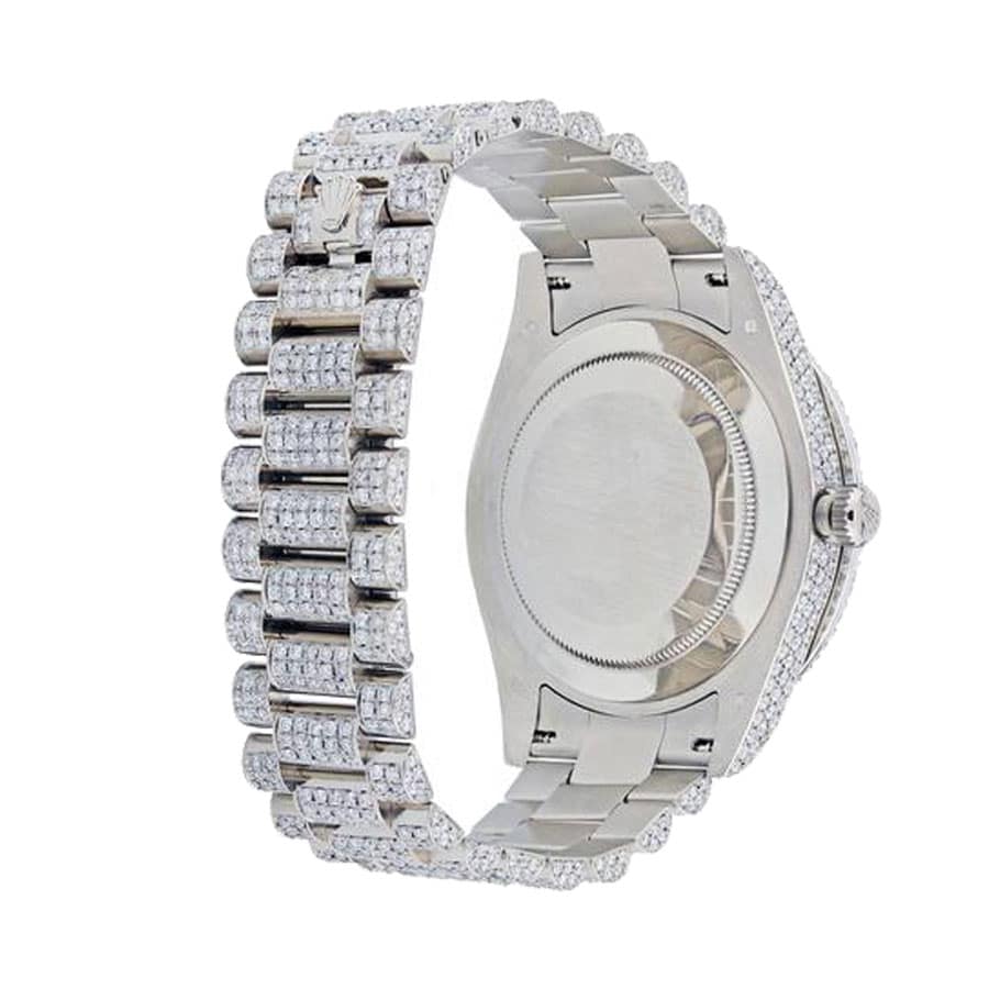 41MM Diamond‑Encrusted Black Dial Classic Dress Watch for Men | 904L Stainless Steel